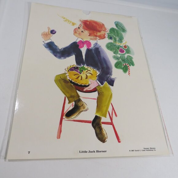 Vintage 1960s Mid Century Art Nursery Rhymes pictures (12) LAMINATED 14” tall - Picture 12 of 17